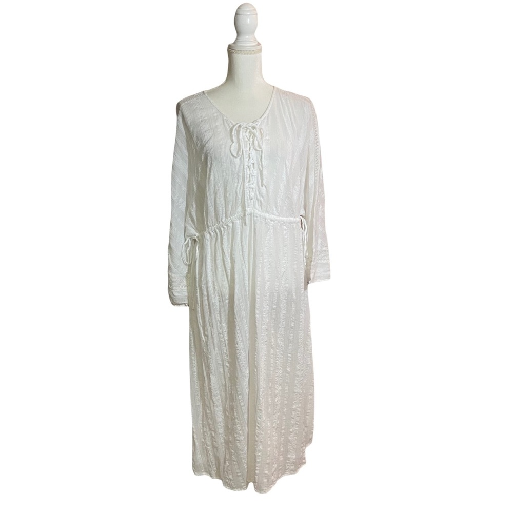 ASOS Cotton Gauze Lace Up Dress Size 16
